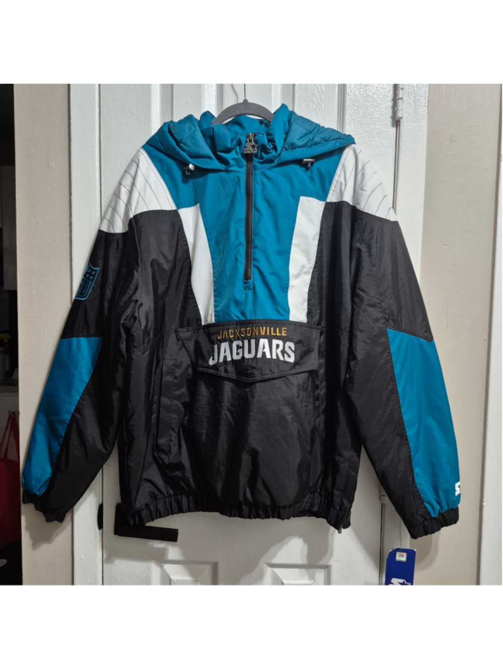 Men's Starter Jacksonville Jaguars Windbreaker Jacket XL Black Teal